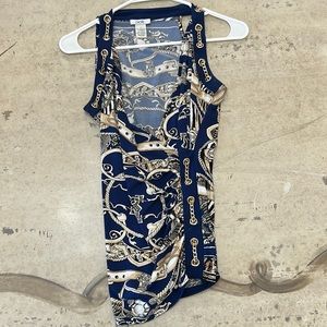 Cache blue and gold blouse